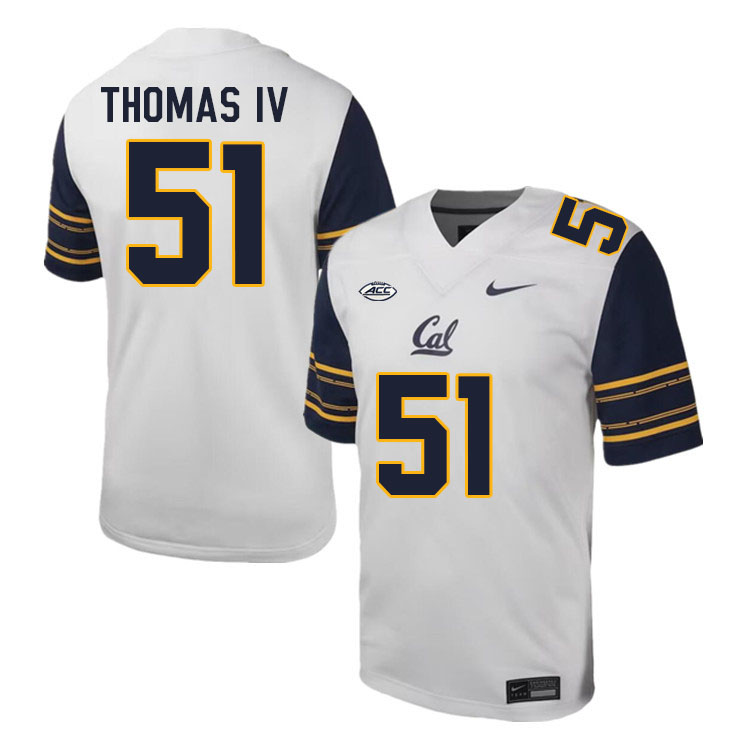 California Golden Bears #51 Curlee Thomas IV ACC Conference College Football Jerseys Stitched Sale-White